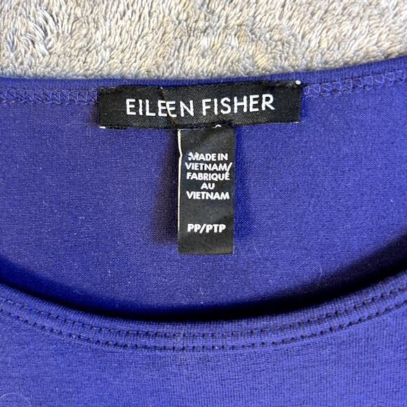 Eileen Fisher Women’s Navy Blue Shift Dress PP Petite Minimalist Sleeveless - Picture 9 of 9